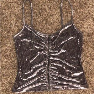 Velvet cropped tank top